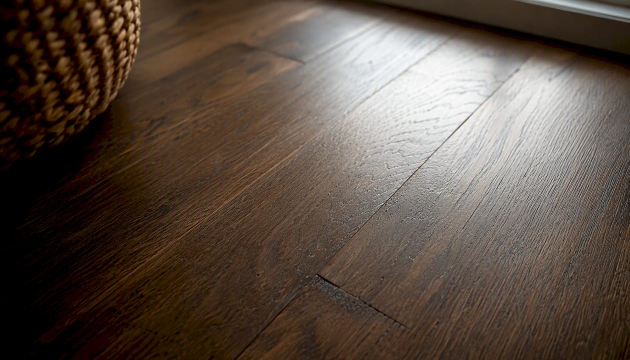 Matte finish wire-brushed hardwood floor texture