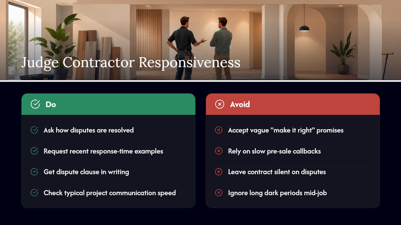 How to Handle a Dispute and Judge a Contractor's Responsiveness — overview diagram