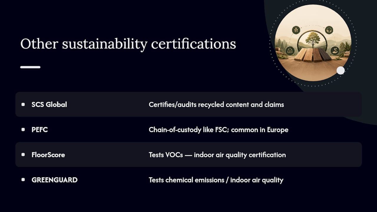 Beyond FSC: Other Sustainability Certifications Worth Knowing — overview diagram