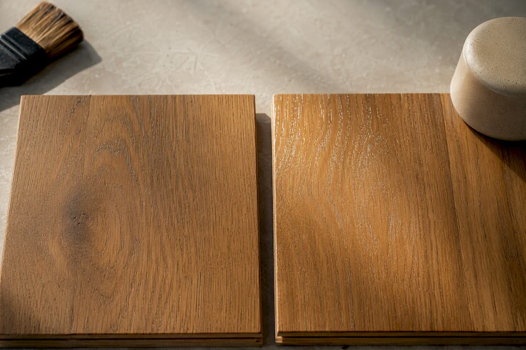 Matte and satin warm flooring samples