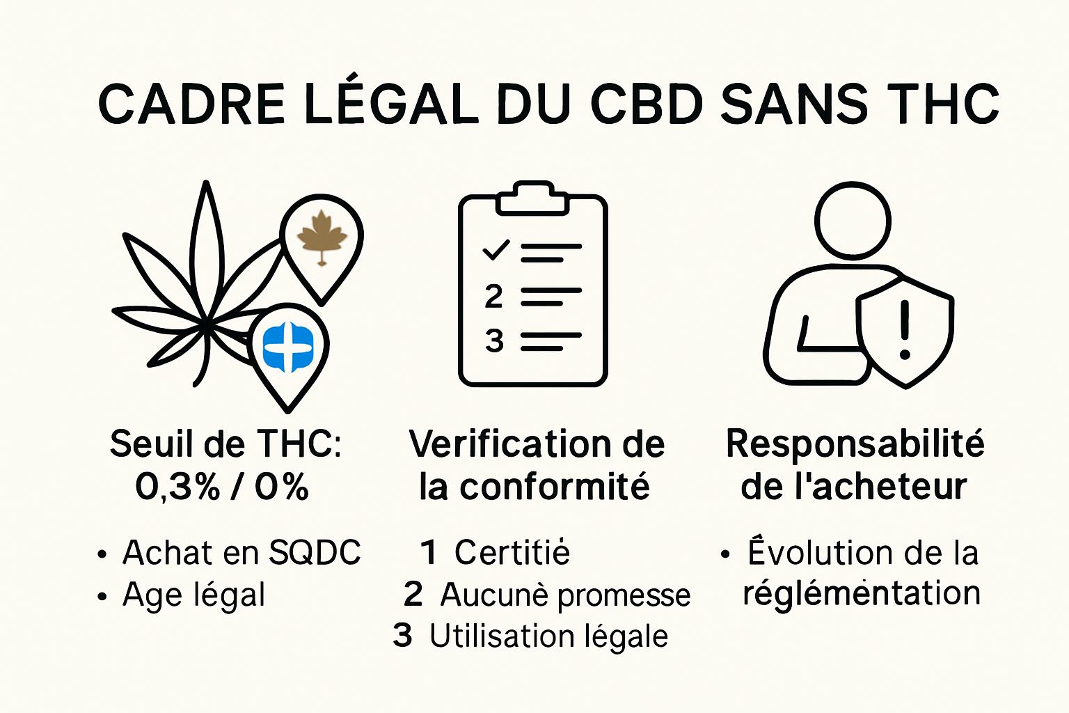 Infographie des réglementations CBD sans THC au Québec