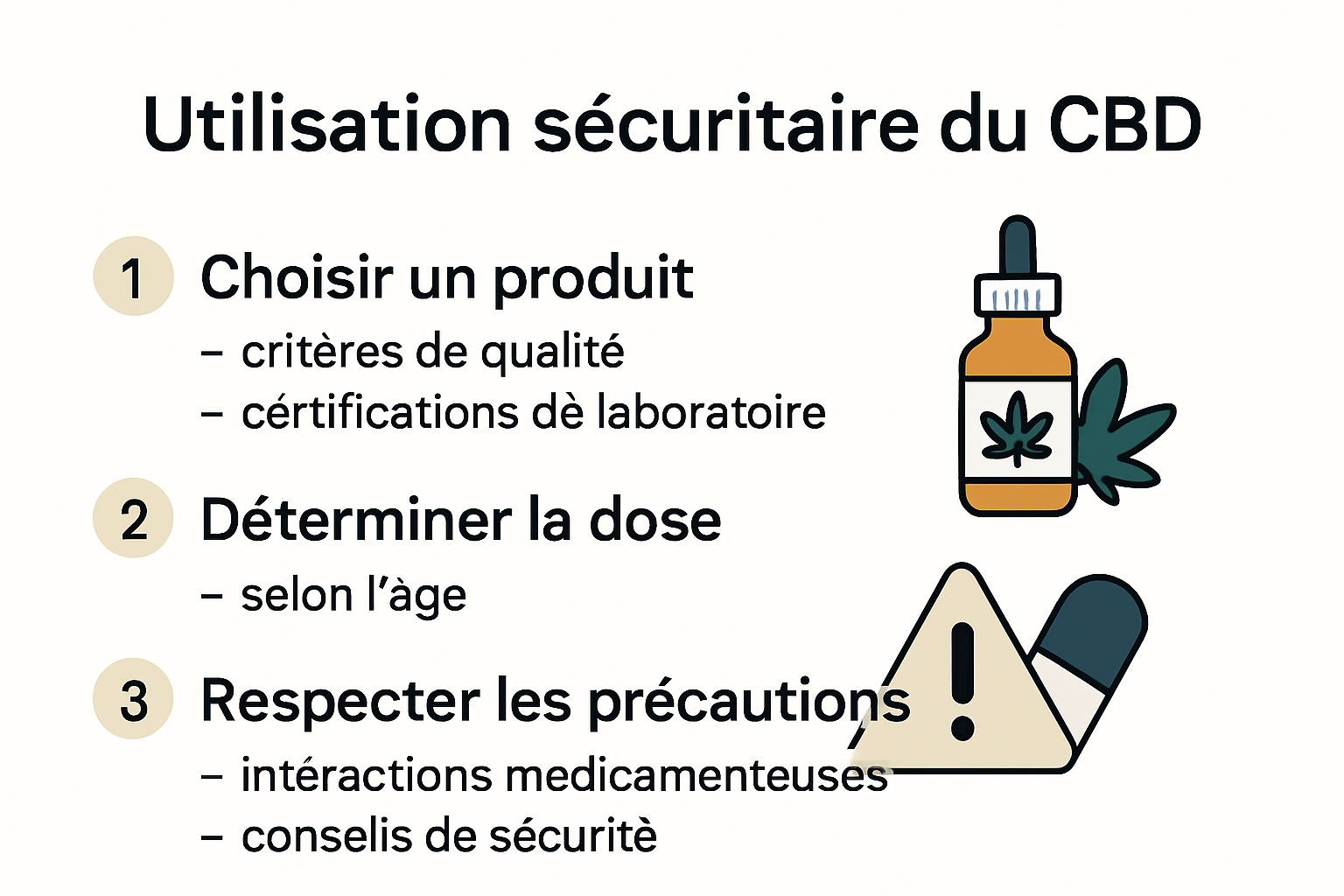 CBD selection and safety steps infographic for Boomers