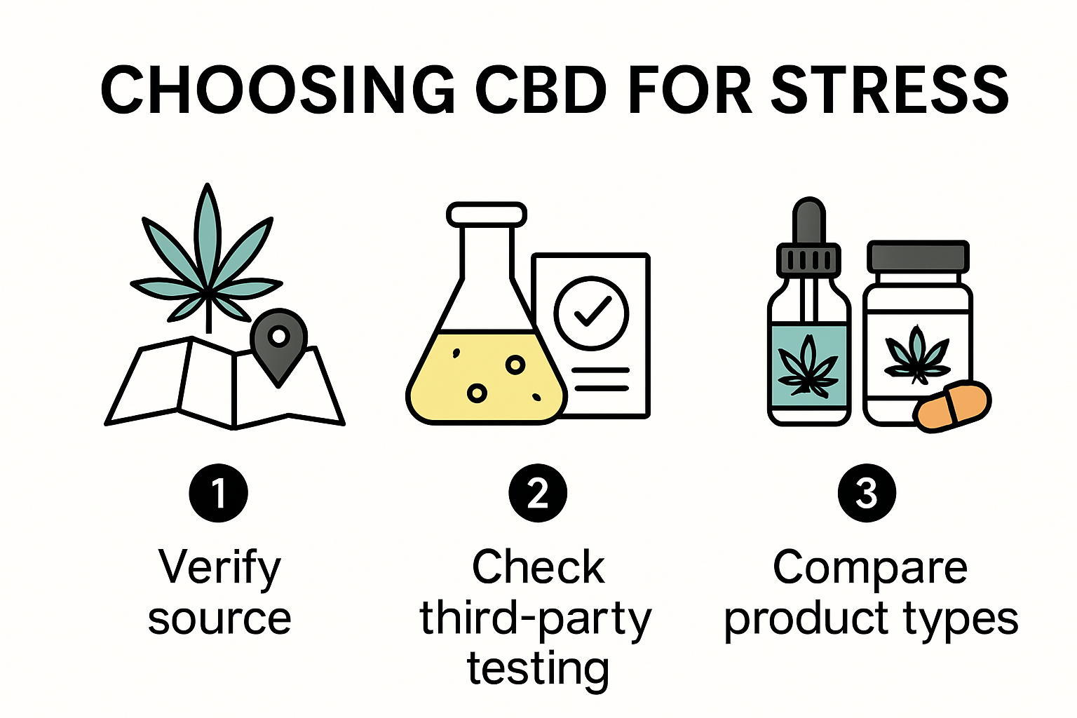 Infographie montrant comment choisir des produits CBD de qualité