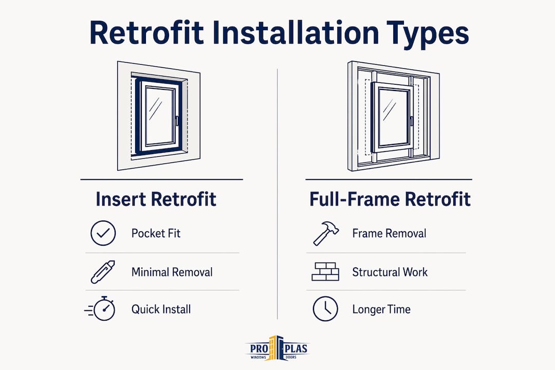 Infographic comparing retrofit installation types