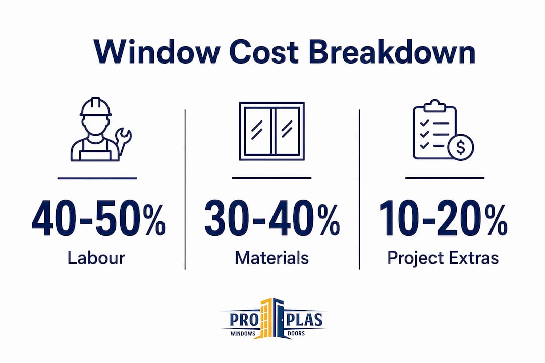 Infographic showing window project cost breakdown