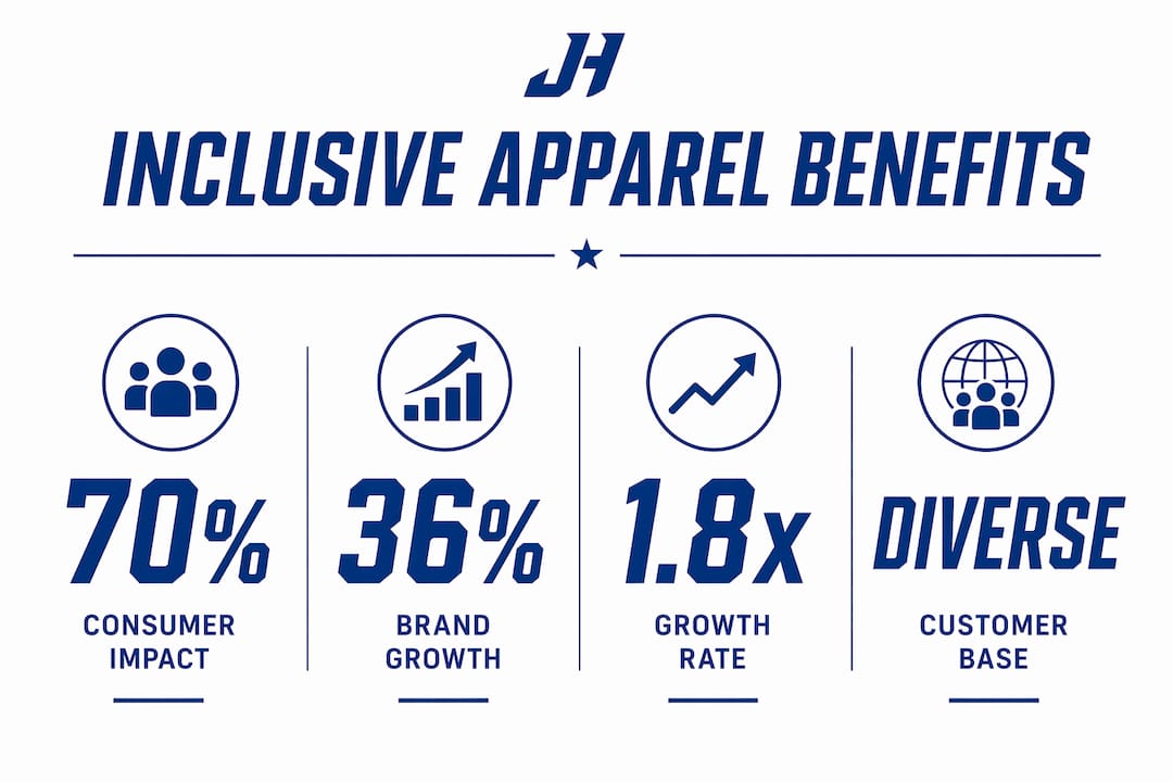 Infographic showing benefits of inclusive apparel