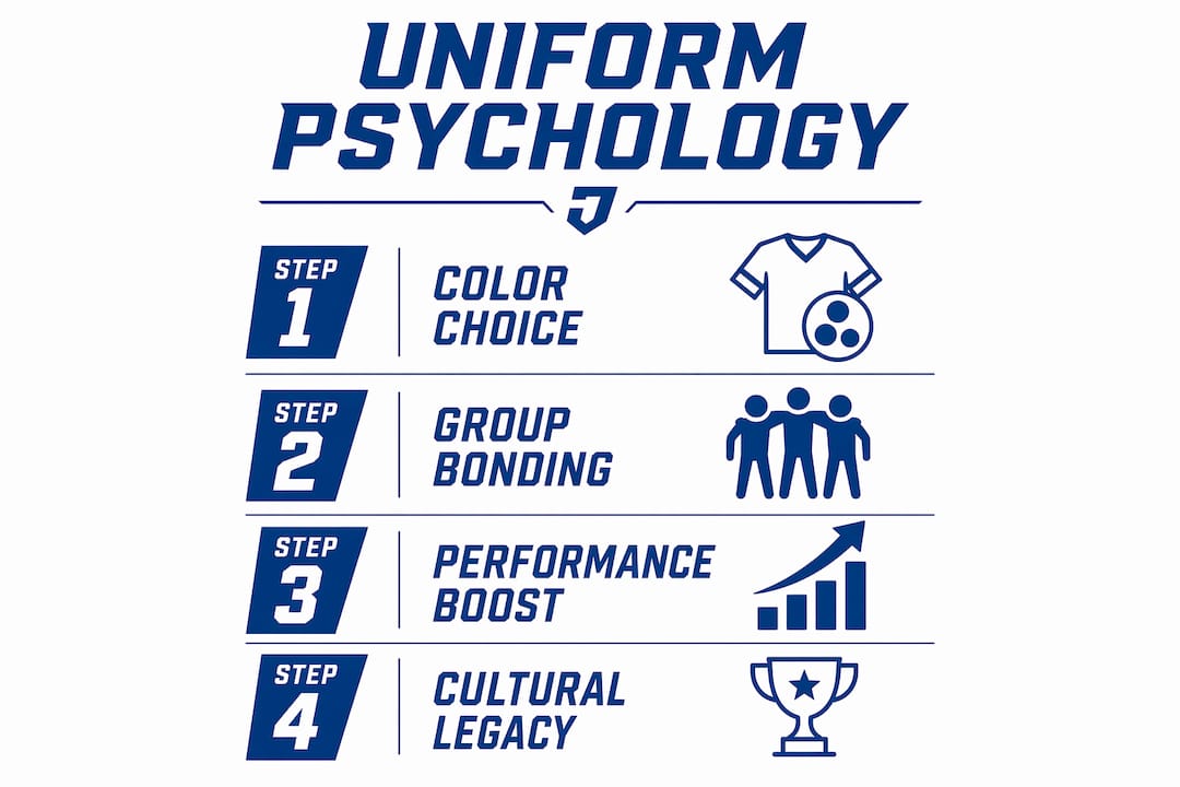 Infographic illustrating steps of uniform psychology impact