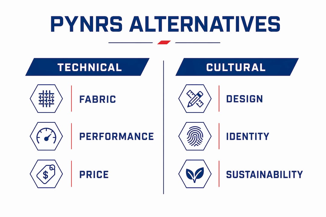 Infographic comparing PYNRS technical and cultural brand features