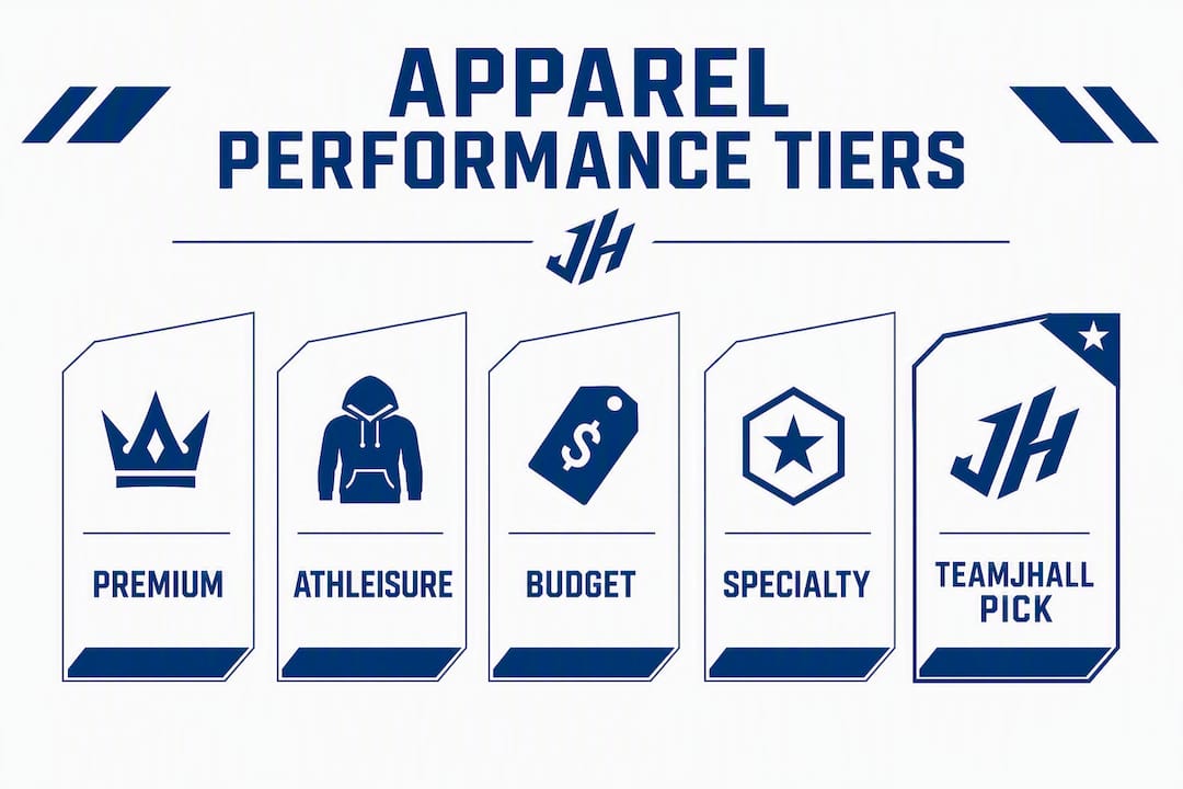 Infographic displaying ranked strength training apparel categories