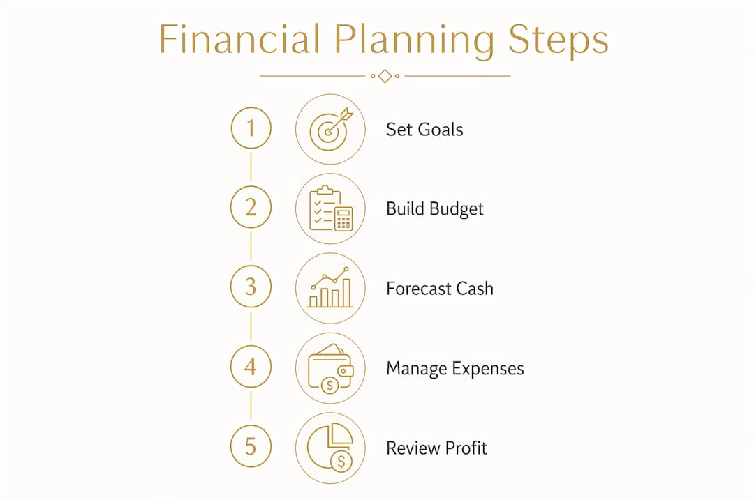 Infographic illustrating financial planning steps
