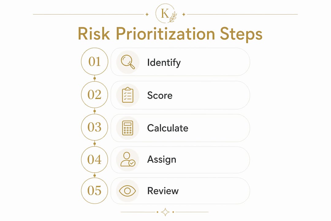 Infographic illustrating financial risk prioritization steps
