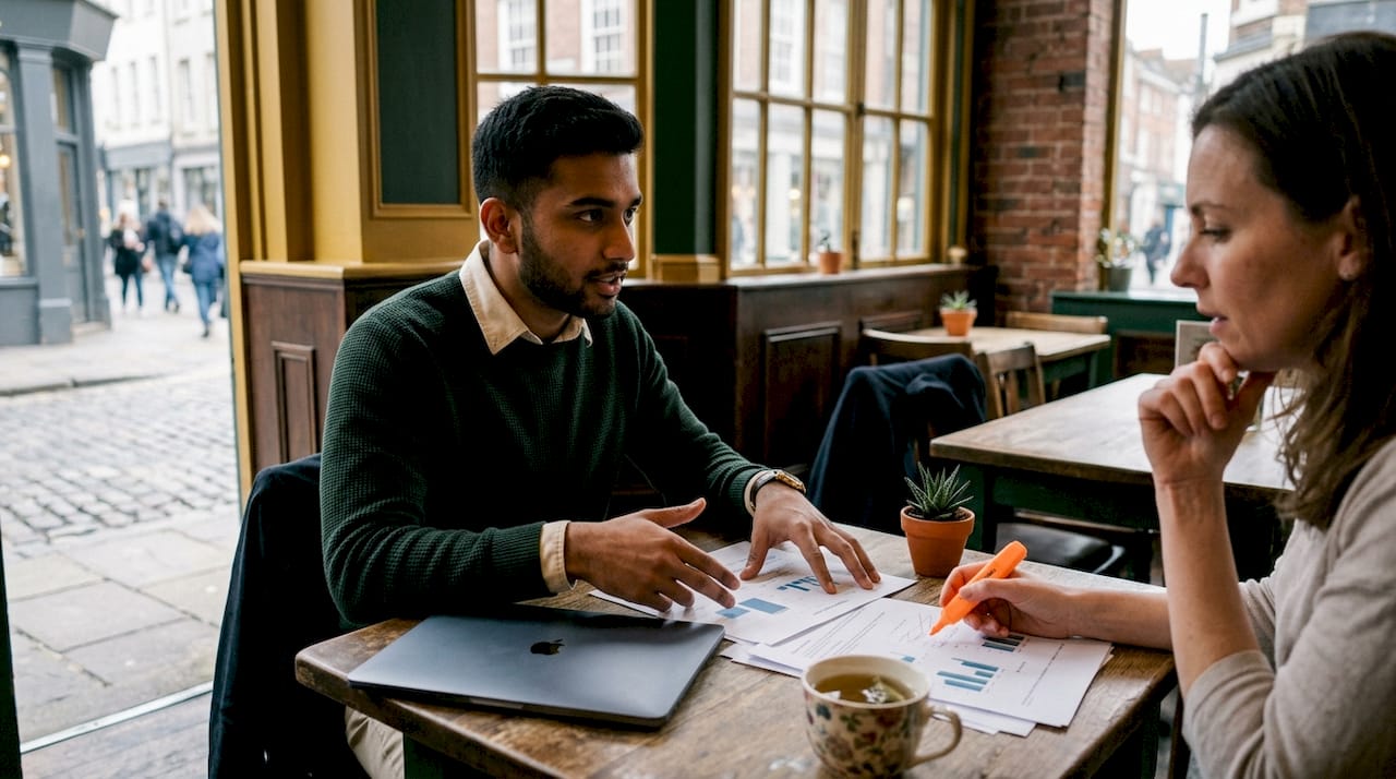 Accountant consulting startup founder on finances