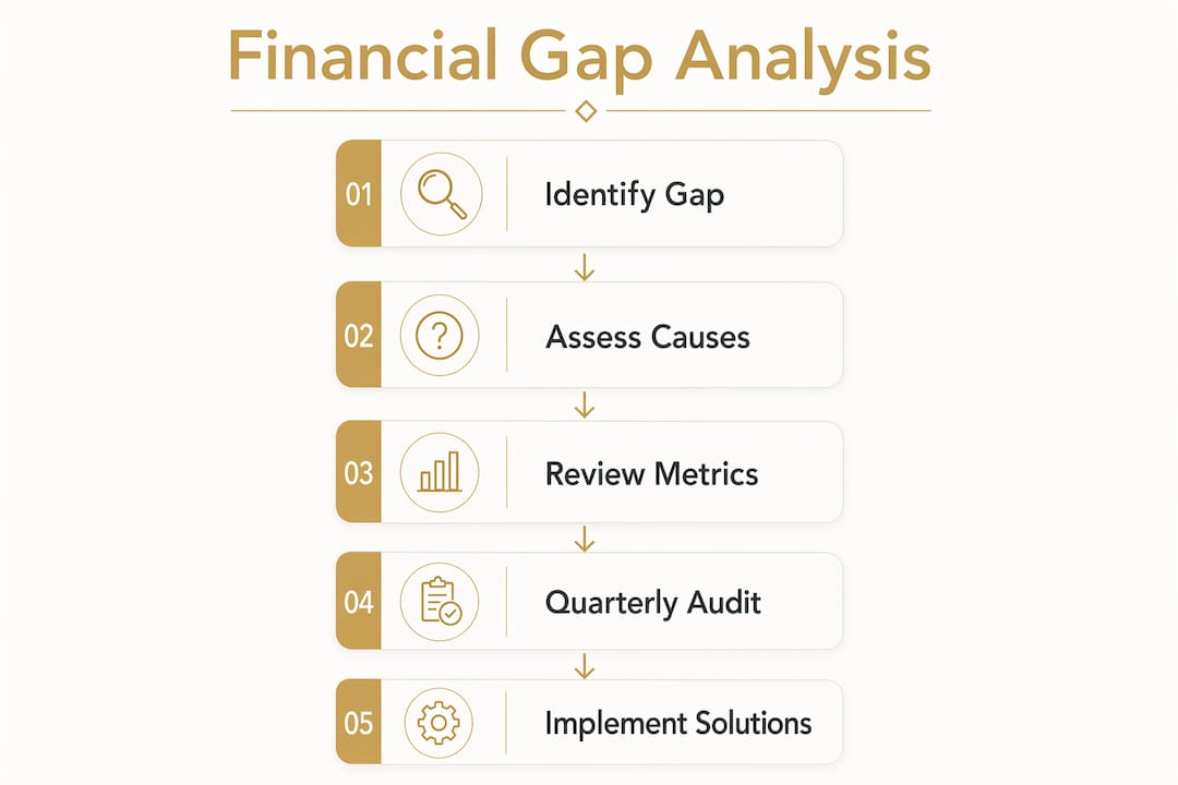 Infographic illustrating financial gap analysis steps