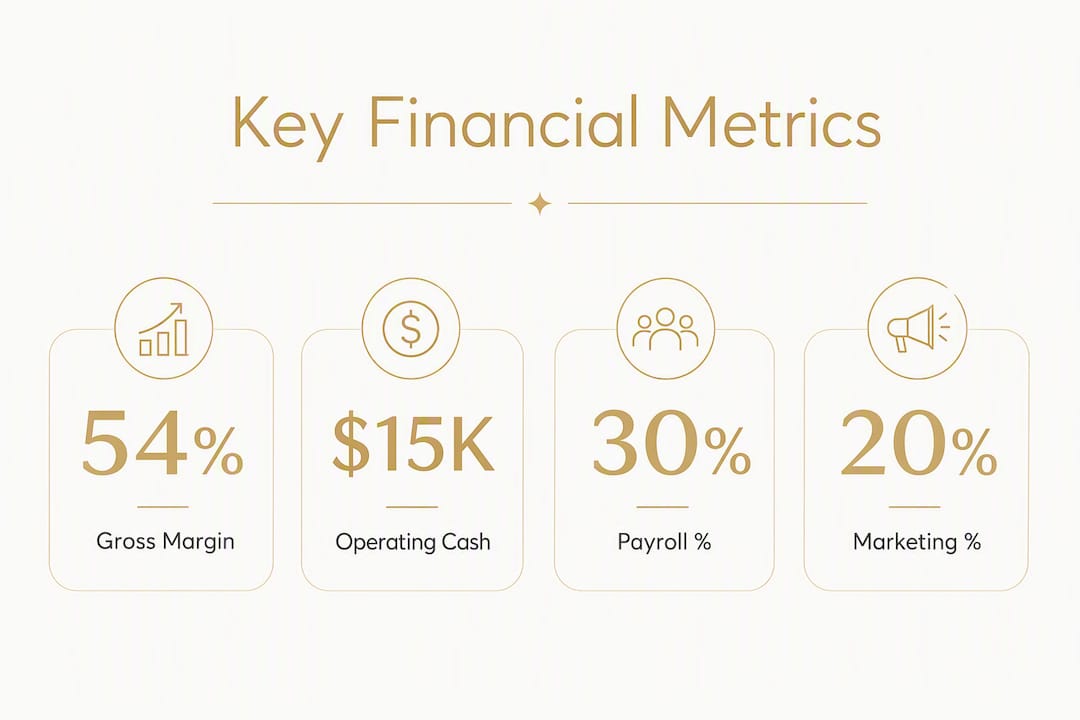 Infographic showing key small business financial metrics
