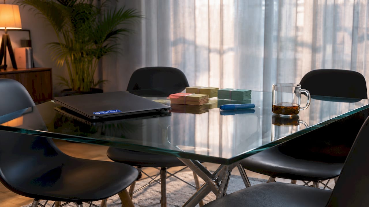 Meeting room setup for client communication