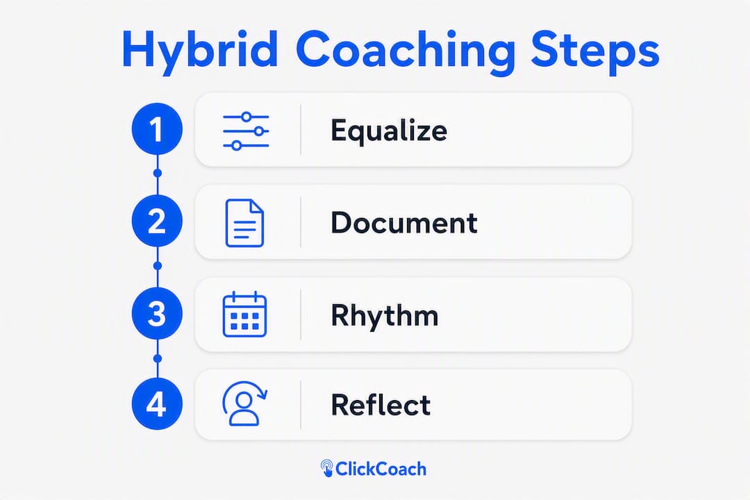 Infographic showing hybrid coaching four-step framework