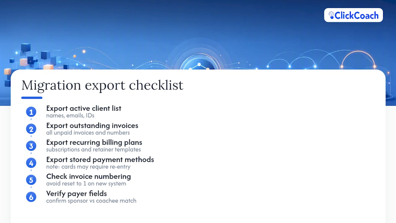 Billing system migration checklist and pitfalls