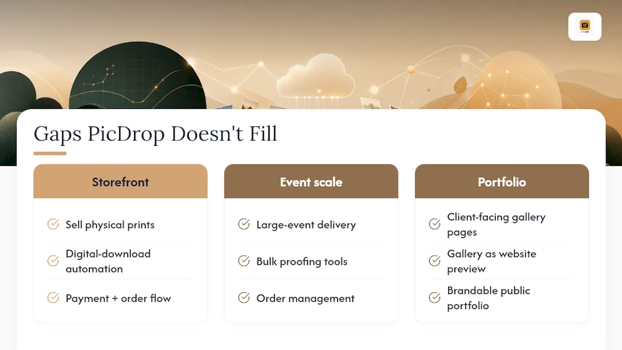 Why Photographers Look for PicDrop Alternatives — overview diagram