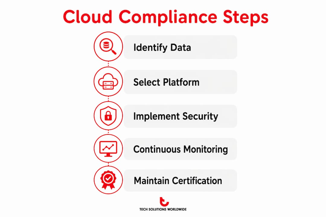 Infographic showing key government cloud compliance steps