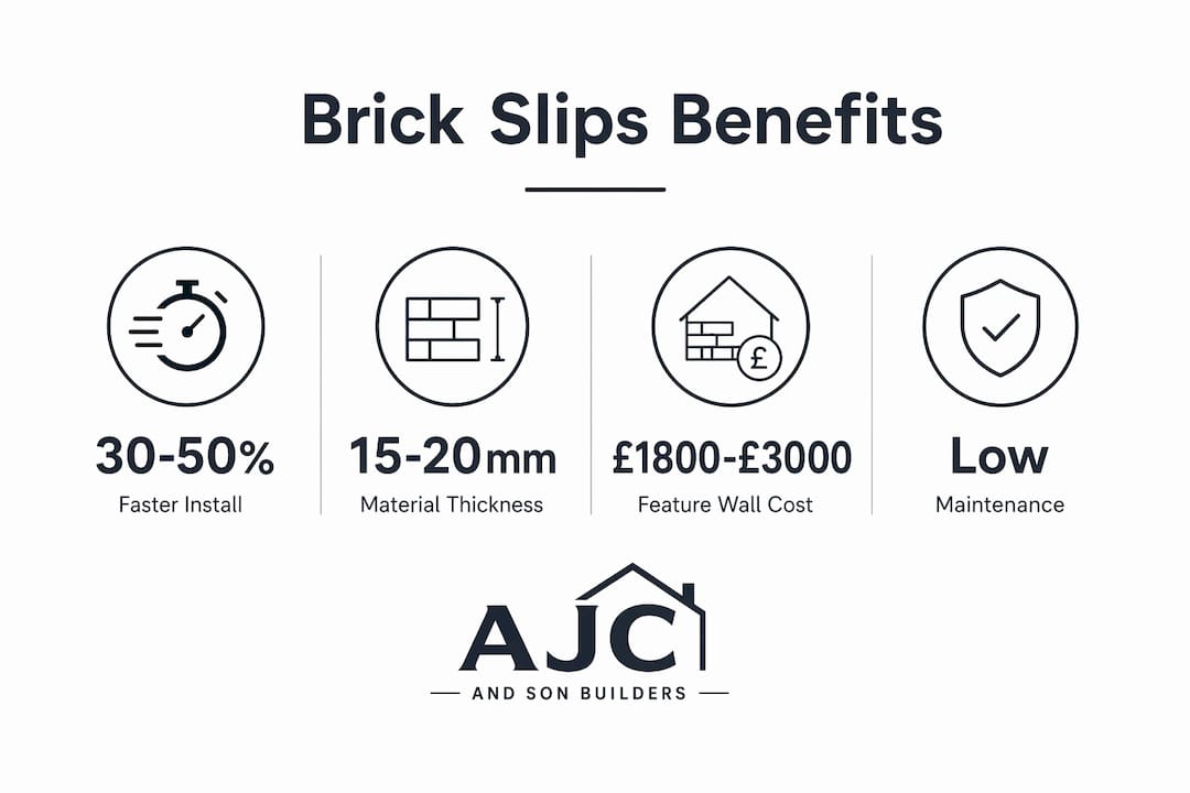 Infographic showing brick slips installation benefits
