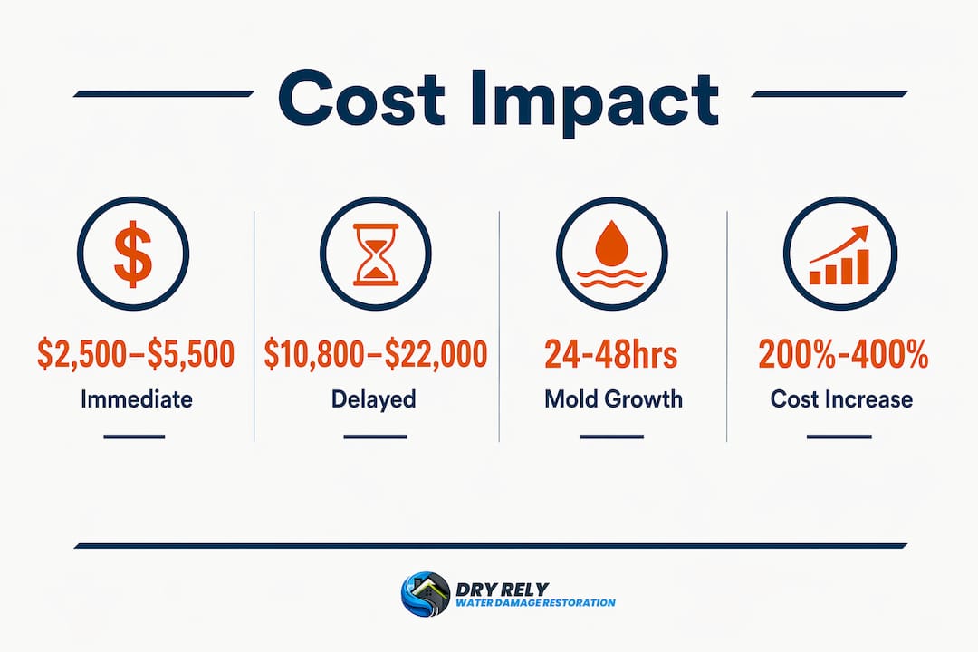 Infographic comparing water damage restoration costs