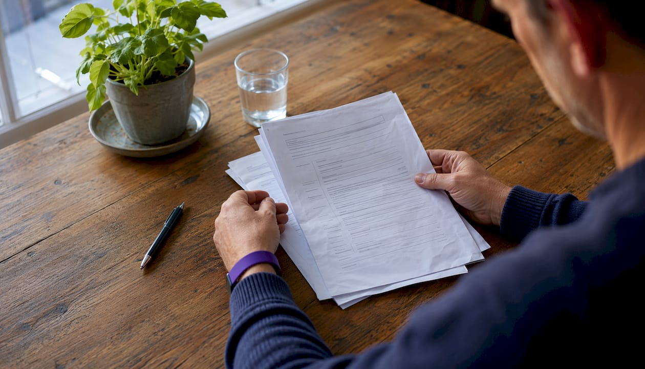 Hands reviewing WorkSafeBC compliance documents