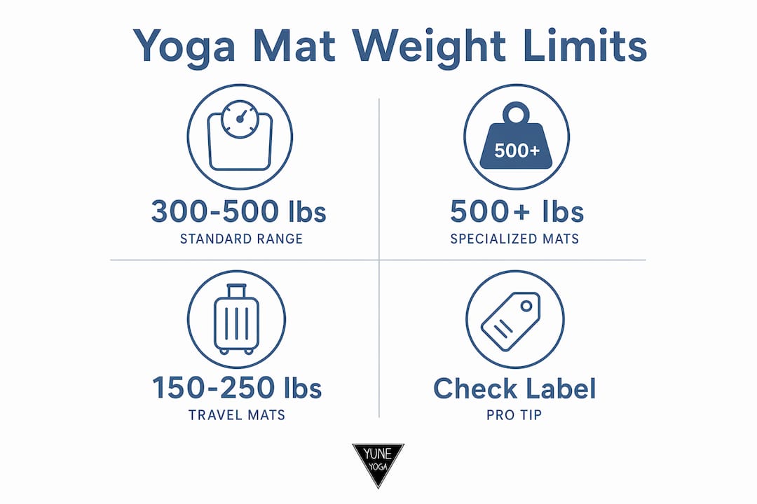 Infographic showing yoga mat weight capacities range