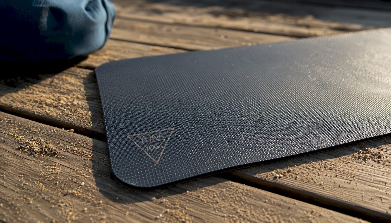 Close-up of sand-resistant yoga mat surface texture