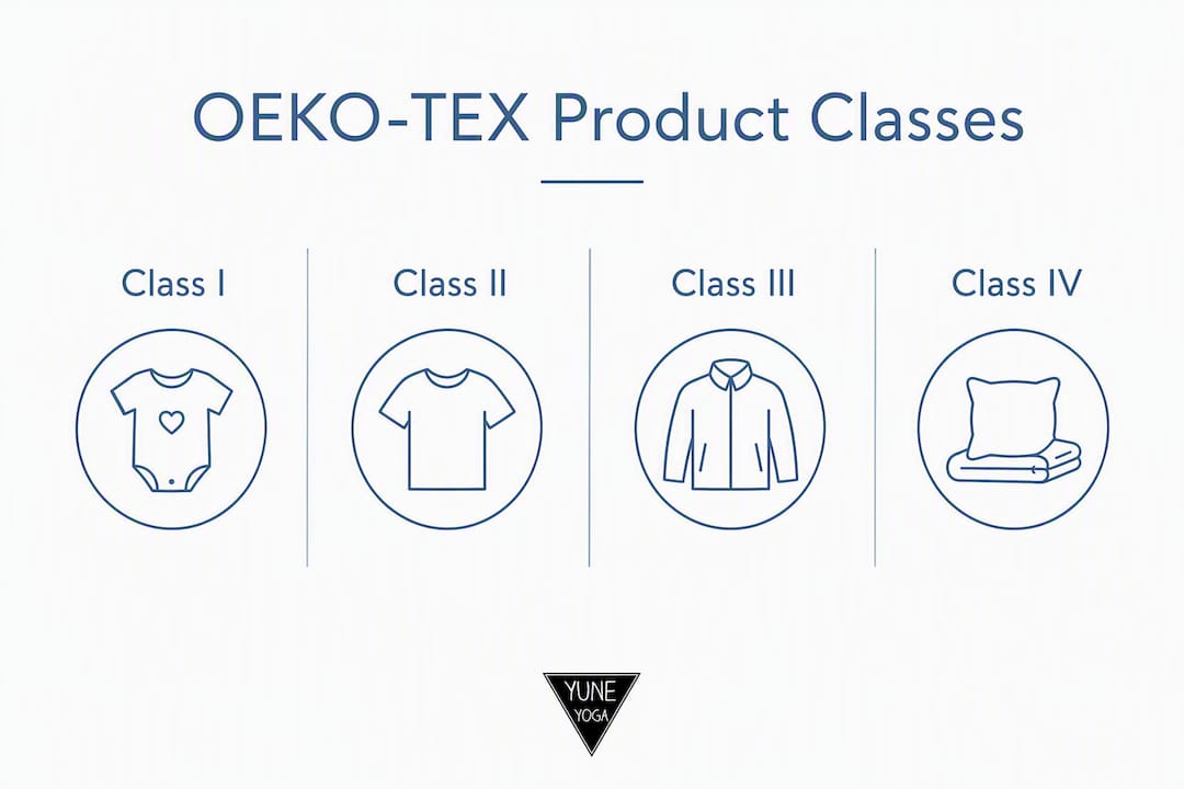 Infographic illustrating OEKO-TEX product classes hierarchy