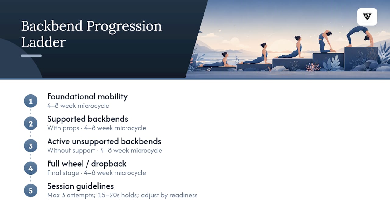 Diagram of yoga backbend progression stages