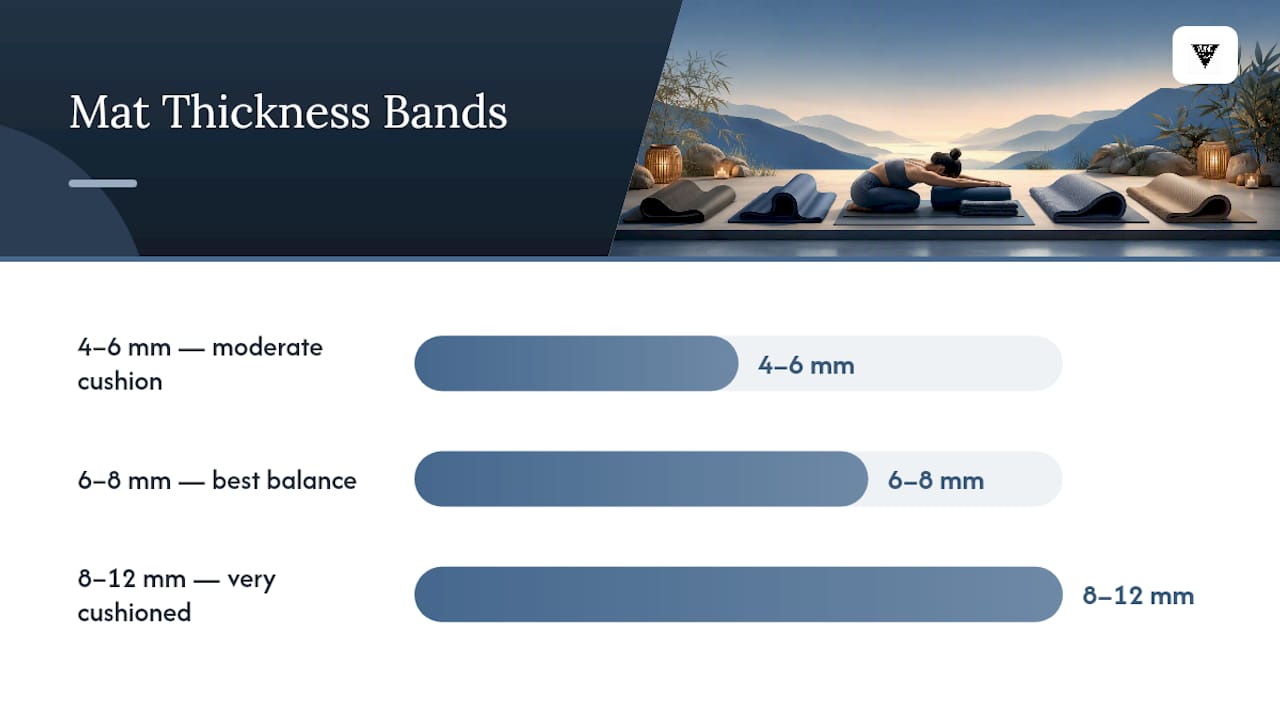 Comparison of Yin yoga mat thickness ranges