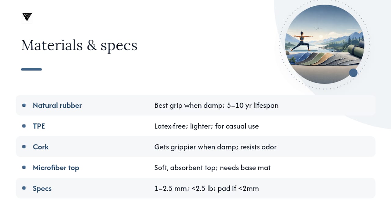 Picking a Mat: Materials, Thickness, and Weight That Work Outdoors — overview diagram