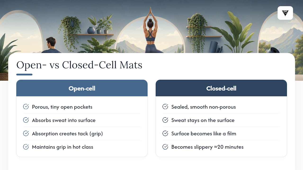 Open-cell and closed-cell mat comparison
