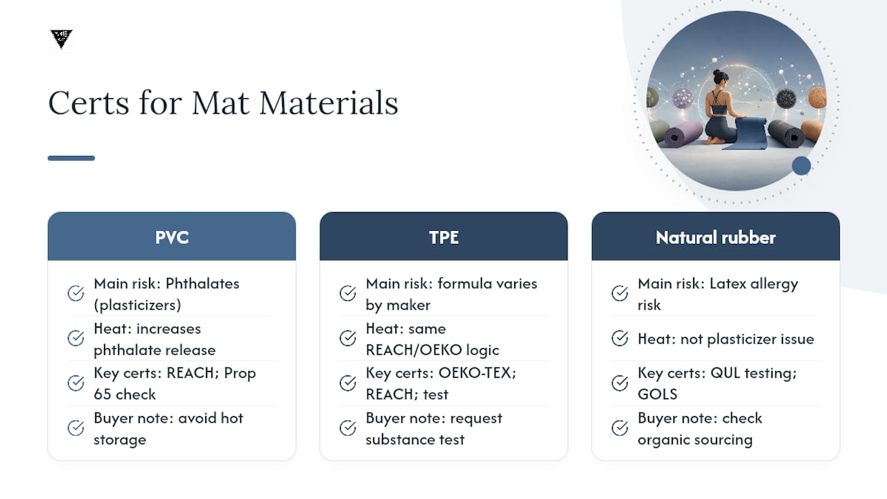 Beyond Textiles: Certifications for PVC, TPE, and Natural Rubber — overview diagram