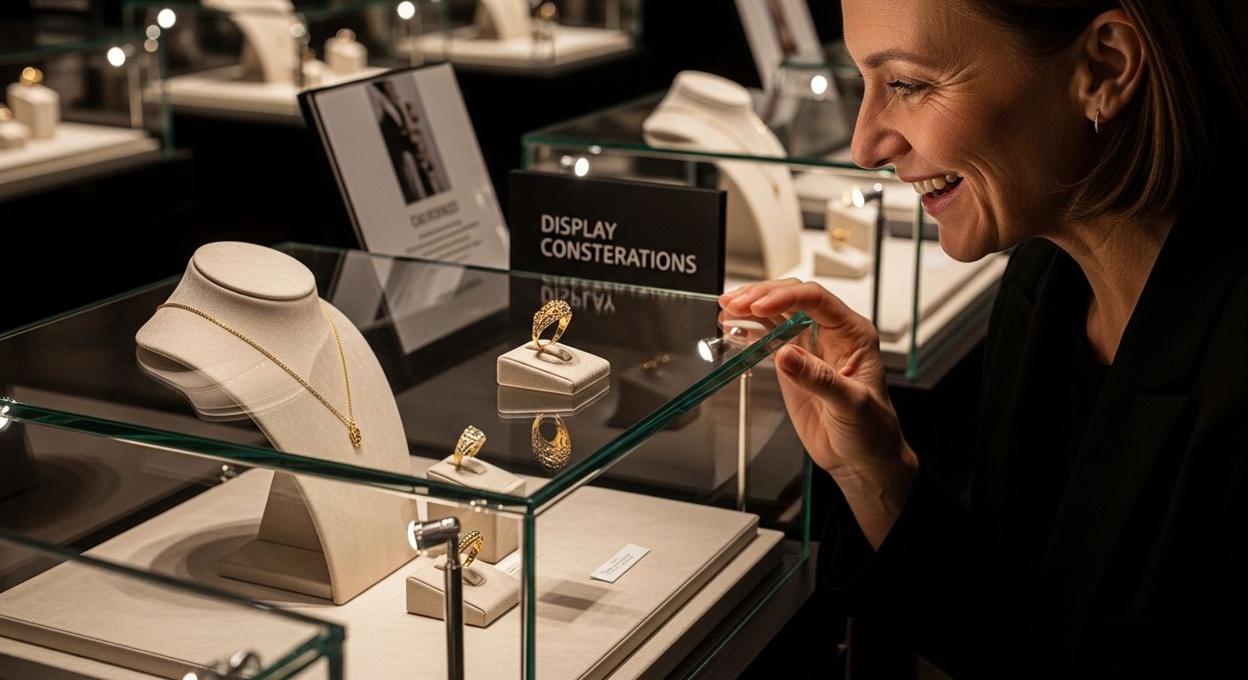 displaying gold jewelry