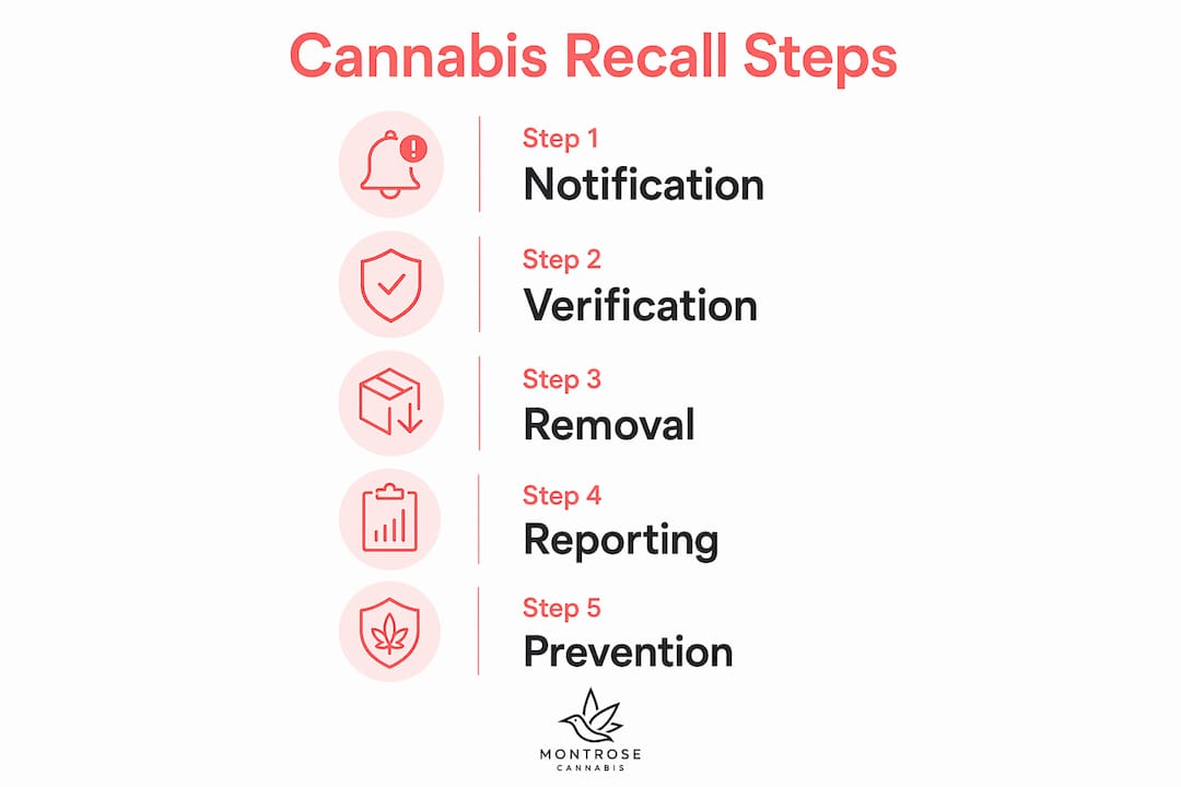 Infographic of cannabis recall process steps in Ontario