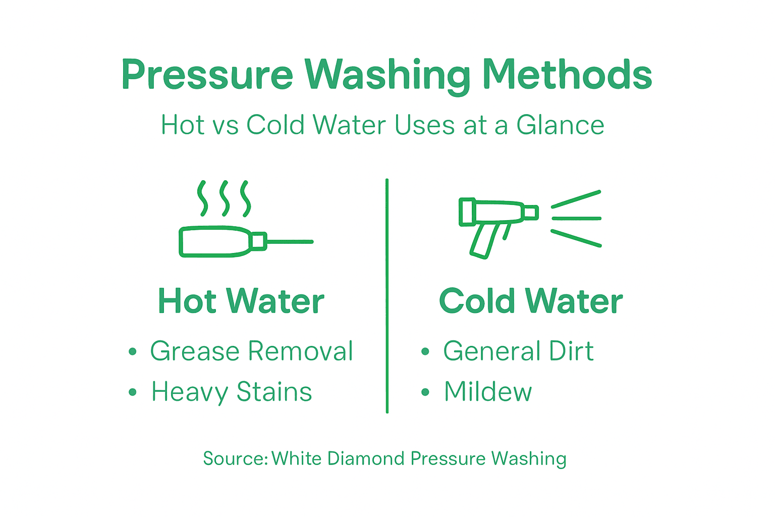 Infographic comparing hot and cold water washing