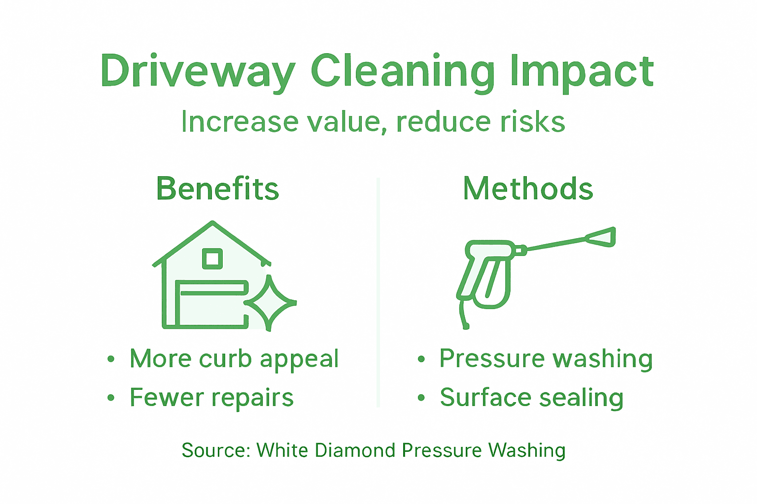 Infographic on driveway cleaning benefits and methods