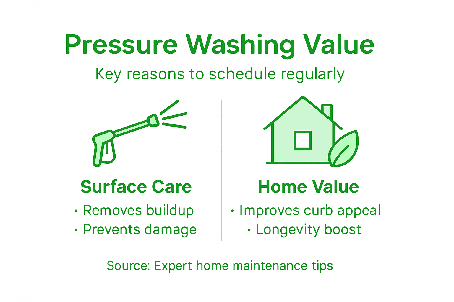 Infographic shows home pressure washing benefits