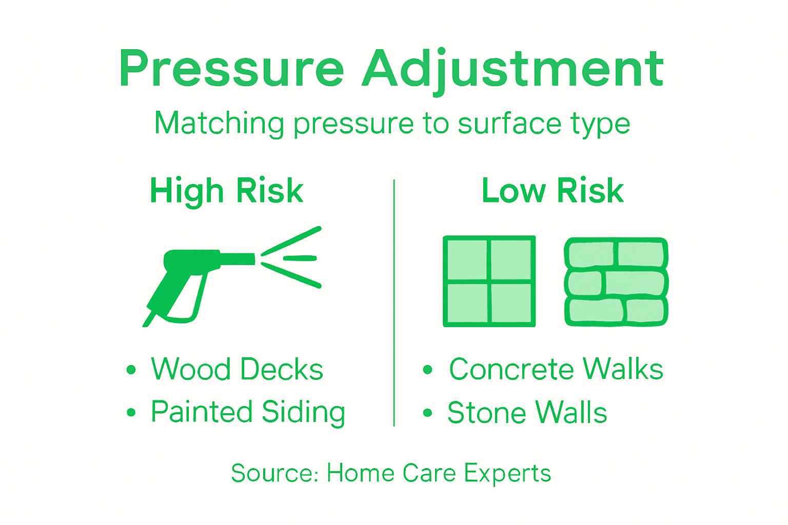 Infographic of surface types and pressure risks