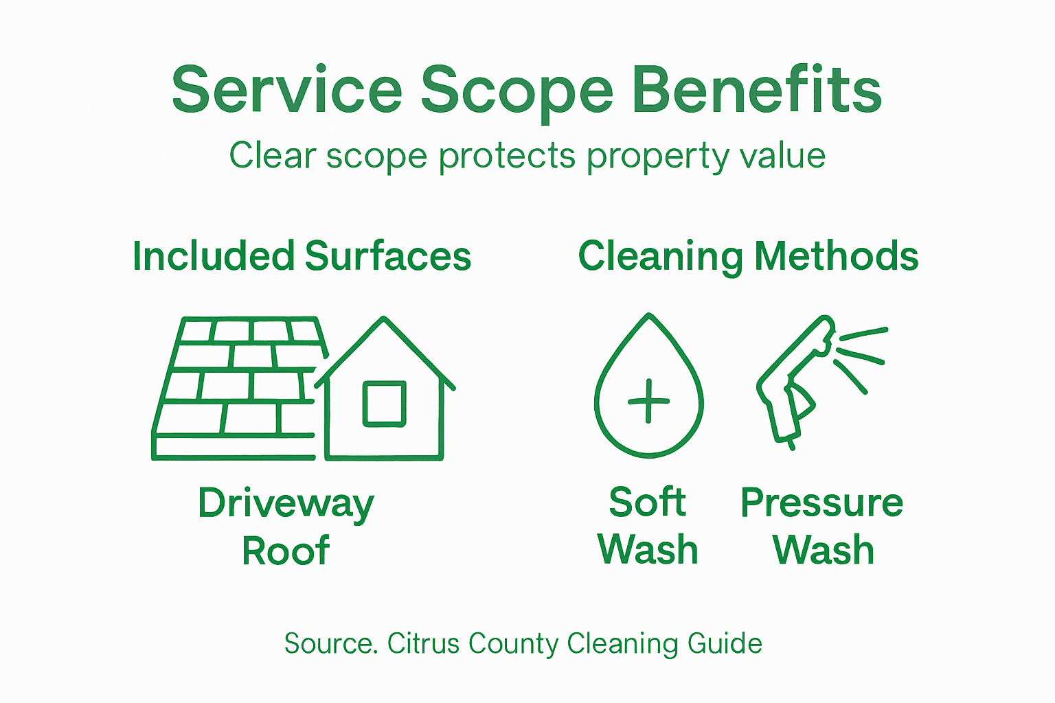 Infographic showing benefits of clear cleaning scope