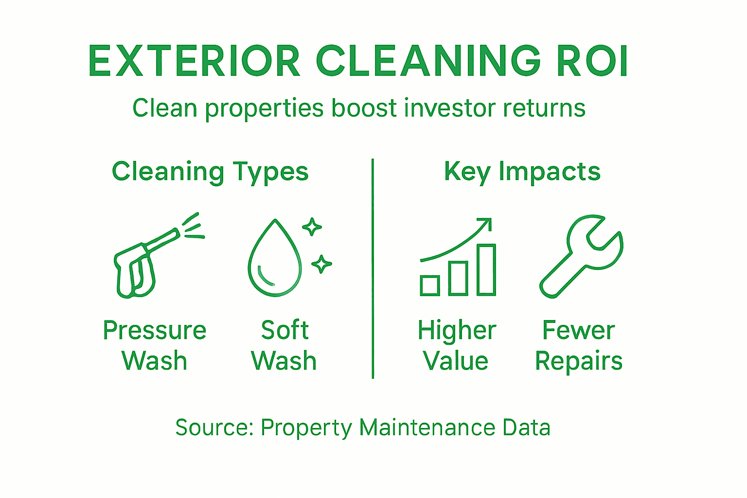 Infographic on exterior cleaning and investor ROI
