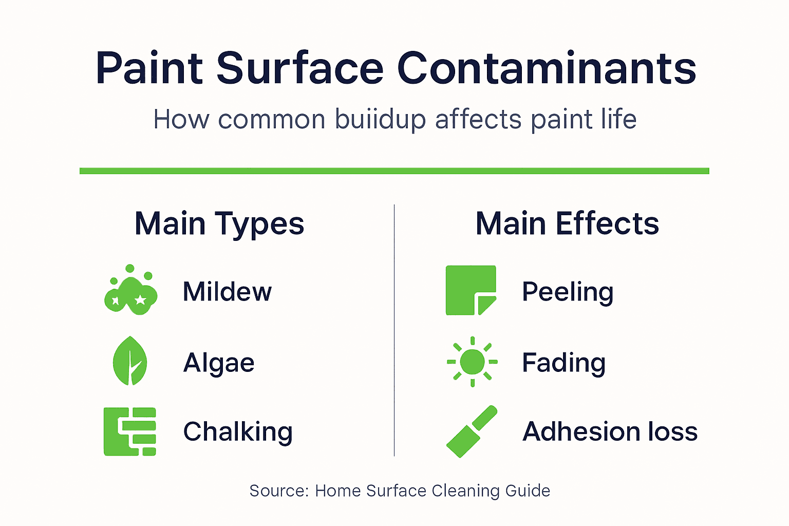 Infographic about contaminants affecting paint longevity