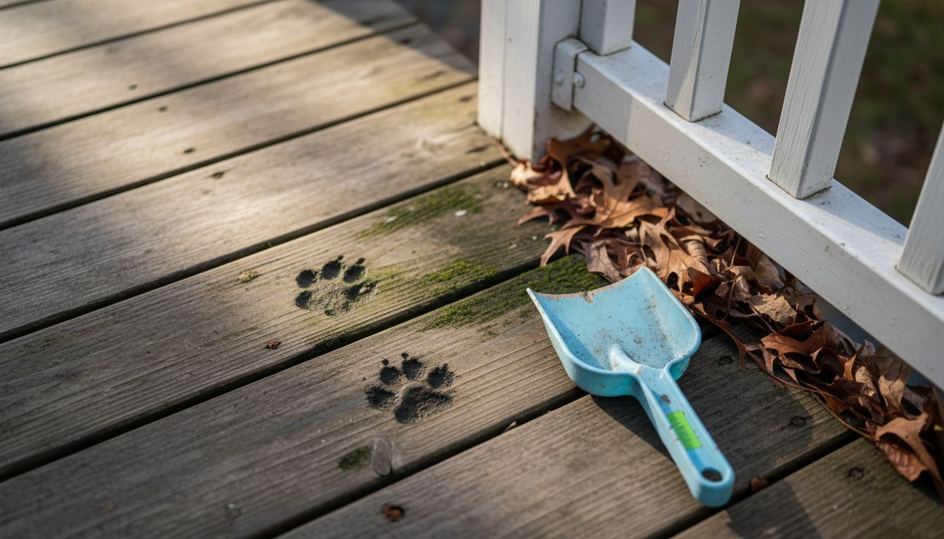 Close-up of mold and algae on wooden deck