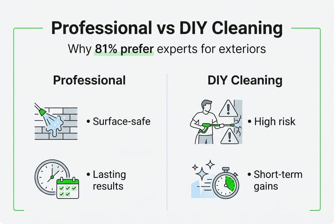 Infographic comparing professional and DIY cleaning
