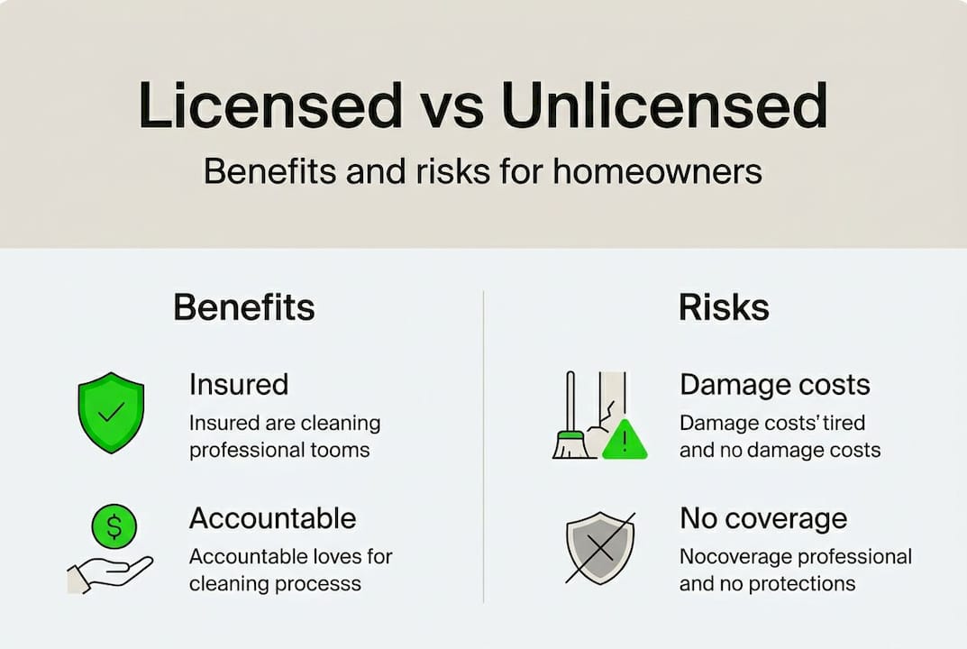 Infographic comparing licensed and unlicensed cleaning pros