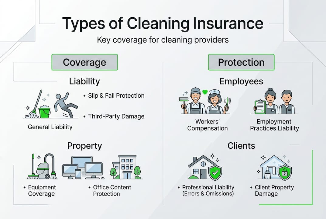 Infographic on cleaning insurance coverage types