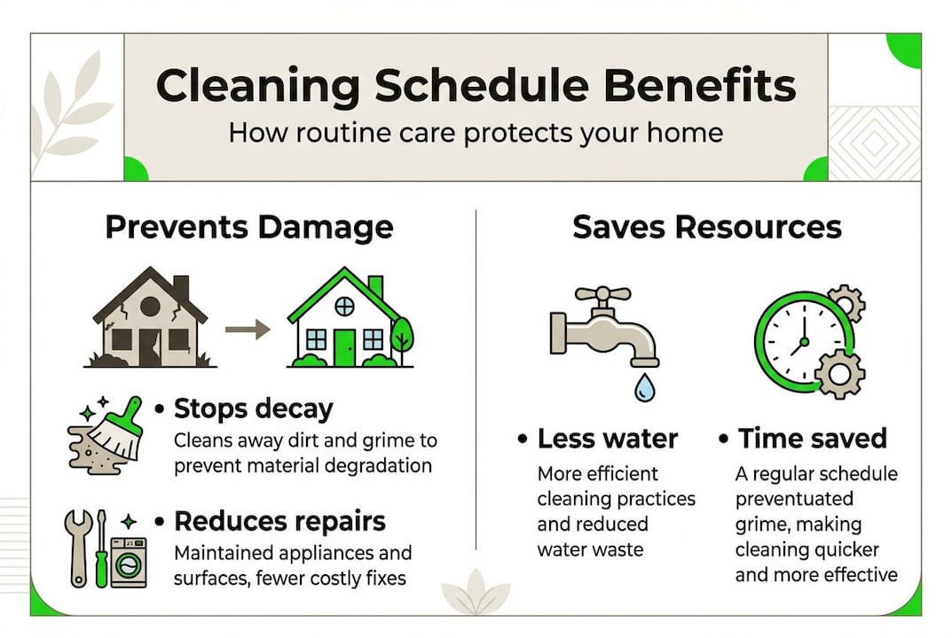Infographic on advantages of scheduled exterior cleaning