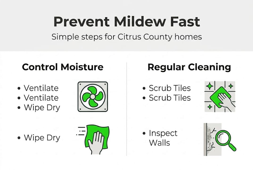 Infographic for mildew prevention in humid homes