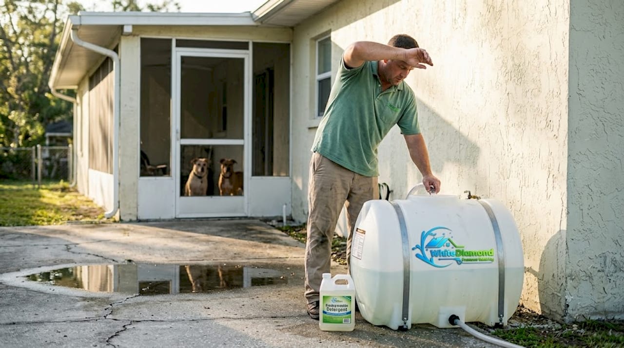 Soft washing service at Citrus County home